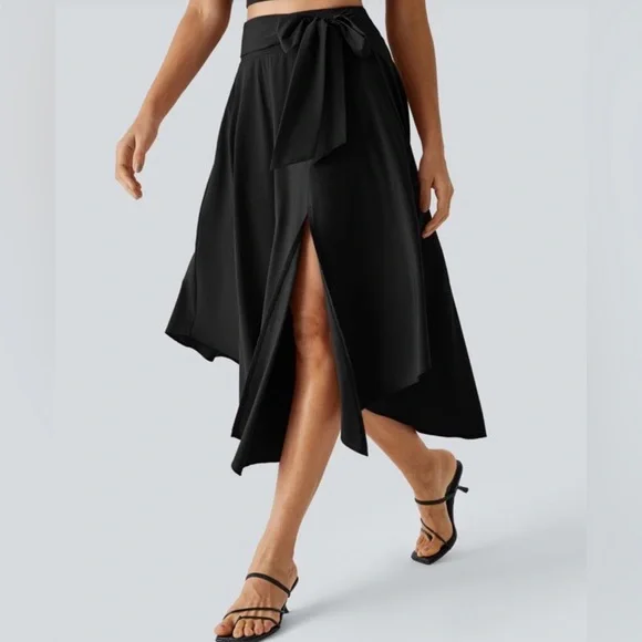 NWT HALARA Breezeful High Waisted Tie Side Split 2-in-1 Curved Hem Skirt. XL - Picture 5 of 14